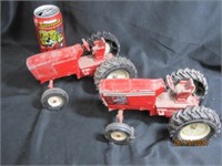 Vtg Ertl Red Diecast Tractor Set Of 2