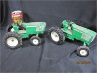 Vtg Ertl Green Diecast Tractor Set Of 2