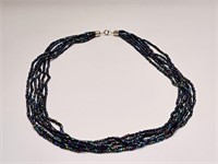 VINTAGE MULTI STRAND RAINBOW BEADED NECKLACE