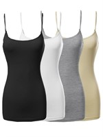 P2674  TheLovely Solid Camisole Tank 4PK - M