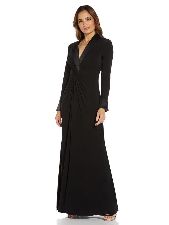 Adrianna Papell Women's Jersey Twist Tuxedo Gown,