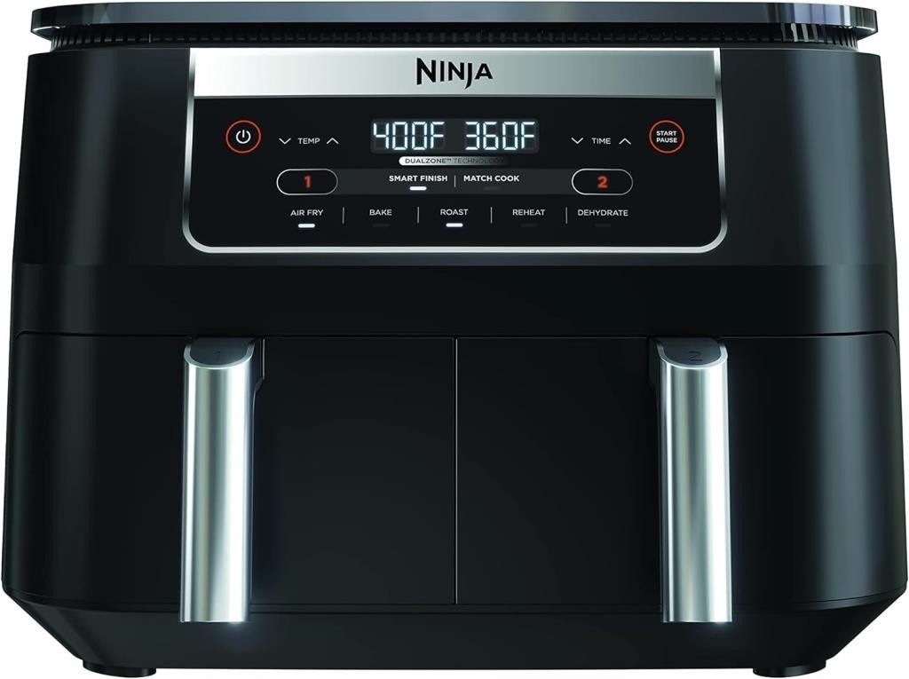 (N) Ninja Foodi DZ090C 5-in-1, 6-qt. 2-Basket Air