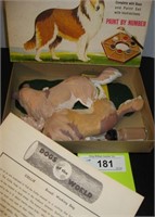 Vintage Troll dolls and vintage Collie model kit