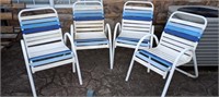 4 Patio Chairs With Vinyl Straps  (Needs Cleaned)