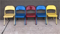 5 Colorful Metal Folding Chairs