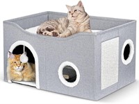 Cat House for Indoor Cats - Large Cat Bed Cave