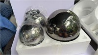 NIB Battery Op Silver Mercury Glass Hanging Globes