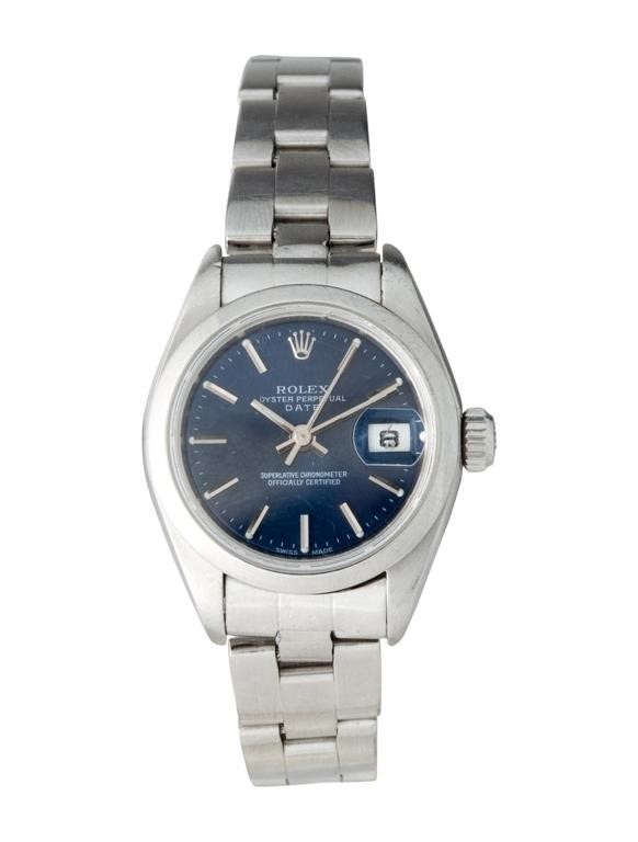 Rolex Date Oyster Perpetual Smooth Ss Watch 26mm