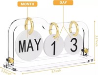 Acrylic Perpetual Desk Calendar Standing
