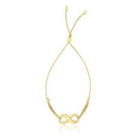 14k Gold Infinity Motif Adjustable Lariat Bracelet