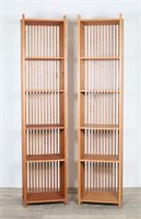 Pair Frank Lloyd Wright Style Bookshelves
