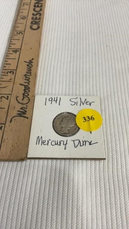 1941 silver mercury dime