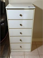 WHITE 5 DRAWER CHEST