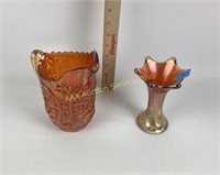 Carnival glass pitcher, Windmill pattern in