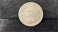 1866 Three Cents Nickel