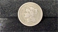 1867 Three Cents Nickel