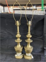 21" Heavy Brass Table Lamps