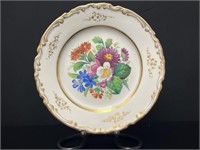 Antique KPM Porcelain Floral Plate Gold Gilt Rim