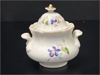 Antique Porcelain Floral Gold Gilt Sugar Bowl