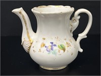 Antique Porcelain Floral Gold Relief Creamer