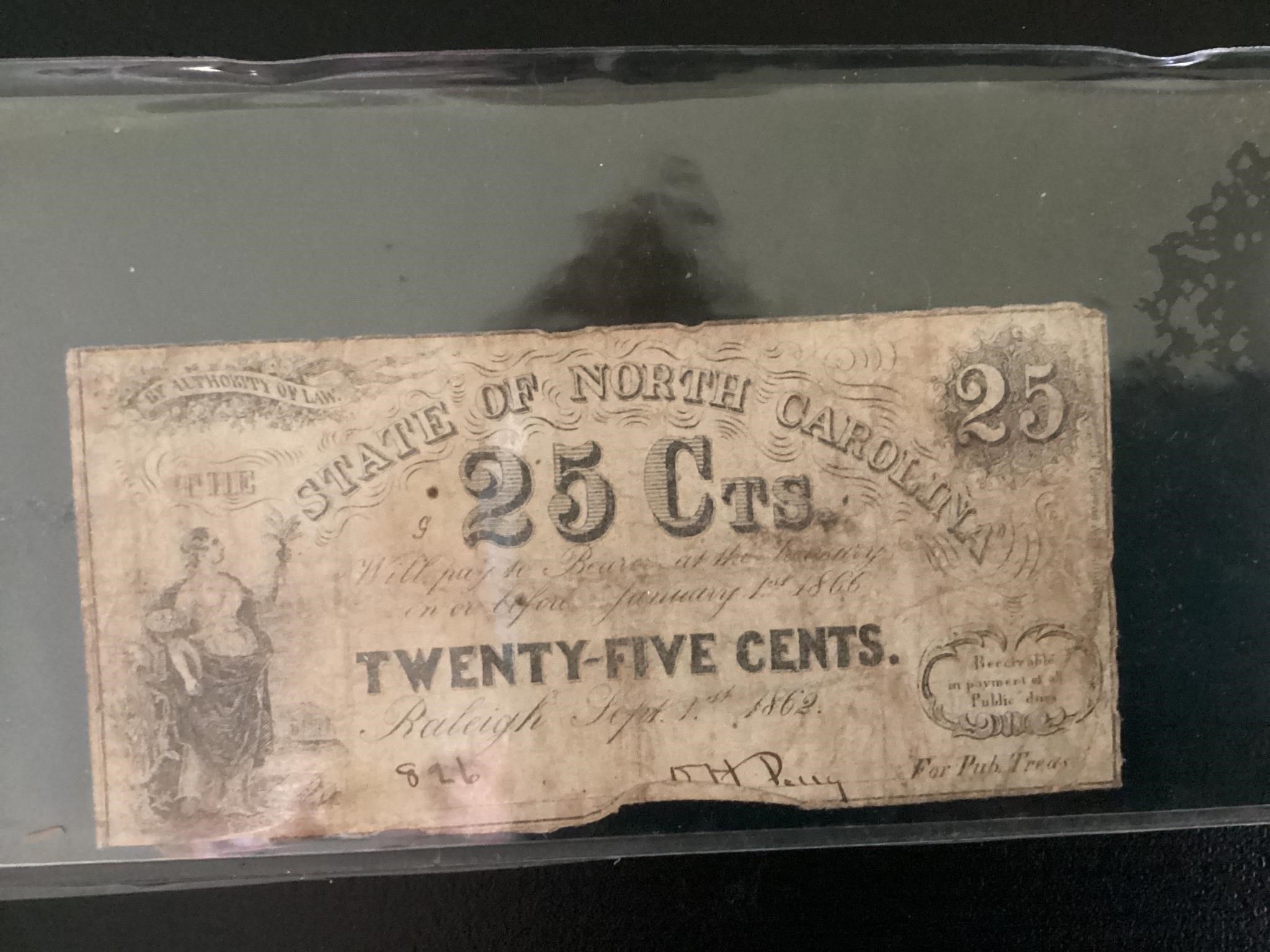 STATE OF NORTH CAROLINA 25 CENTS