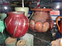 2 Luster Copper Glaze Bulbous Vases