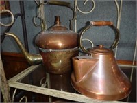 Middle Eastern Copper & Brass Tea Kettle, And Copp