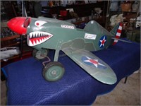 Custom Built Wood Model Fighter Plane Pedal Car