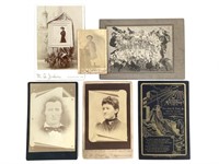 6 Memorial, Mourning Photos Cabinet Cards+