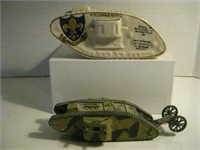 ANTIQUE 1920S CERAMIC MODEL OF THE BRITISH TANK