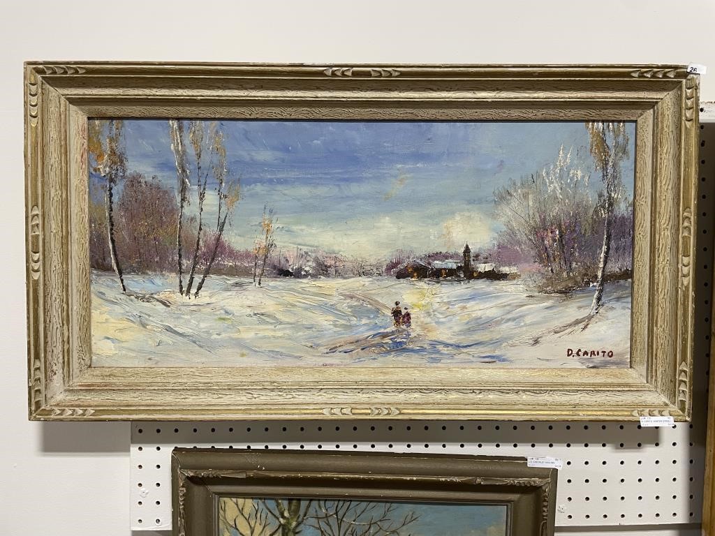 D. CARITO  WINTER STROLL PAINTING