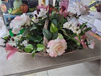 Floral arrangement in basket