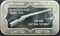 1oz Winchester Model 1873 silver bar