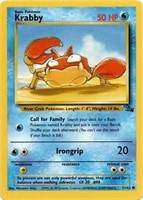 Krabby 51/62 Regular PokŽmon Card Fossil Common