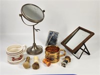 SHAVING BRUSHES, MIRRORS & MUGS