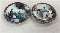 Two Lily Chang Peacock Plates