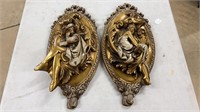 Pair of Chalk Figural Wall Decorations