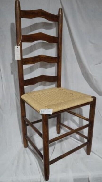 Antique Ladder back chair with wicker seat