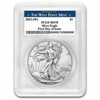 2023-(w) 1 Oz Silver Eagle Ms-70 Pcgs Fdi