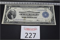 1918 Large $1 National Currency FRB Chicago Note