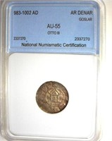 983-1002 AD Otto III Goslar NNC AU55 AR Denar