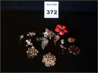 Birds & Flowers - Vintage Brooches