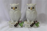 A Pair of Ceramic Owls