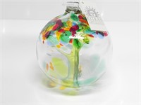 'TREE OF LIFE' HAND BLOWN GLASS BALL BY KITRAS