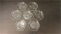 7 Mini Dishes Flower Glass