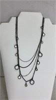 Express 4 Strand Necklace Black And Silver