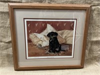 Black Lab puppy print by L. Budge