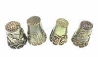 (4) Antique Sterling Silver Thimbles