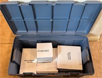 F - STORAGE BIN W/ DISHWARE IN BOXES (K63)