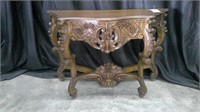 INCREDIBLE CARVED SOLID WOOD ACCENT TABLE